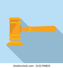 Auction gavel icon flat vector. Sell price. Finance court