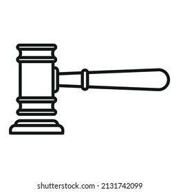 Auction gavel icon outline vector. Sell price. Finance court