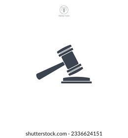Subasta Símbolo de icono Gavel ilustración vectorial aislado en fondo blanco