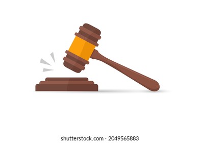 Auction gavel icon. Wooden gavel law concept. Isolated vector illustration