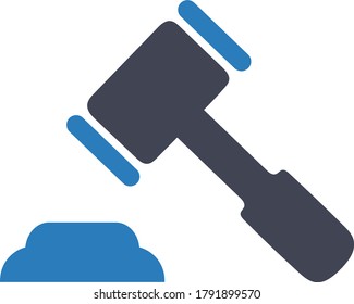  Auction Gavel Law Icon (Vector illustration)