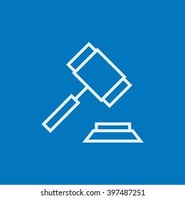 Auction gavel line icon.