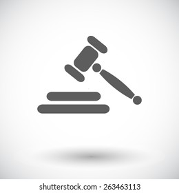 Auction gavel. Single flat icon on white background. Vector illustration.