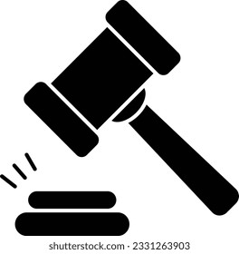 Un diseño de icono de glifo de subasta