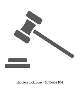 Auction glyph icon, e commerce and marketing, judge gavel sign vector graphics, a solid pattern on a white background, eps 10.