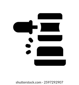 auction glyph icon. Strong and solid vector icon for websites, mobile interfaces, presentations, and visual branding. High quality and easy to edit.