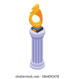 Auction gold cup icon. Isometric of auction gold cup vector icon for web design isolated on white background