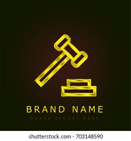 Auction golden metallic logo