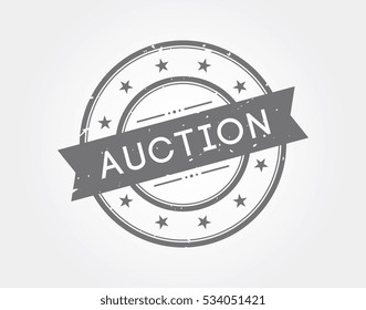 auction. gray stamp sign