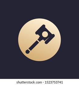 auction hammer, gavel vector icon