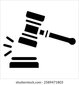 Auction Hammer Icon Element For Design