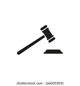 Icono de martillo de subasta. Juez de martillo. Vector. Aislado.