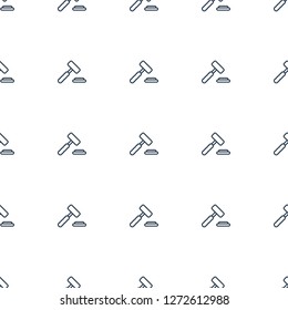 auction hammer icon pattern seamless white background. Editable outline auction hammer icon. auction hammer icon pattern for web and mobile.