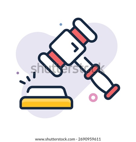 Auction hammer icon representing bids, sales, and online product auctions