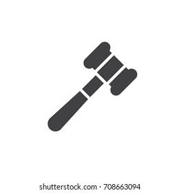 Auction hammer icon vector, filled flat sign, solid pictogram isolated on white. Gavel symbol, logo illustration. Pixel perfect vector graphics