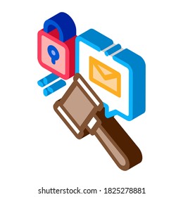auction hammer icon vector. isometric auction hammer sign. color isolated symbol illustration