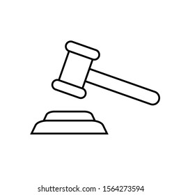 Auction Hammer icon vector. Judge sign