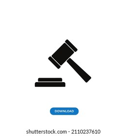 Auction hammer icon vector. Simple hammer sign