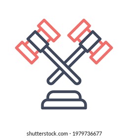 Auction, hammer, judge, law, legal icon vector image. Can also be used for banking and finance. Suitable for use on web apps, mobile apps and print media.
