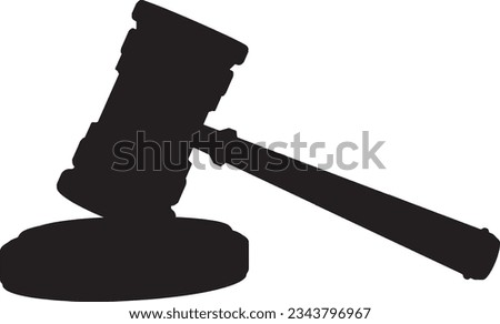 auction hammer and judgment silhouette