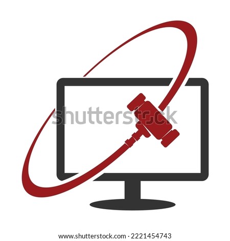 Auction hammer logo Icon Illustration Brand Identity