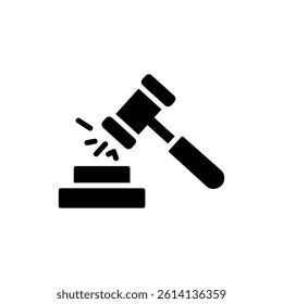 Auction Hammer on Block Icon Representing Financial Decision Making
