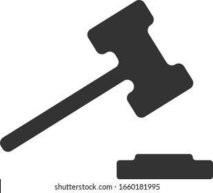 Auction hammer on a white background. Vector flooded icon. Set of business icons.