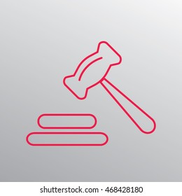 Auction hammer outline. Auction hammer icon vector illustrator.