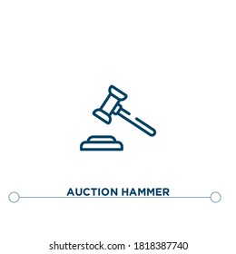 auction hammer outline vector icon. simple element illustration. auction hammer outline icon from editable cryptocurrency concept. can be used for web and mobile
