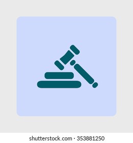 Auction hammer simbol. Law judge gavel icon. Flat design style.