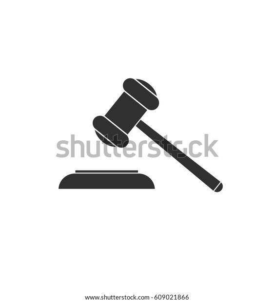 Auction Hammer Symbol Law Judge Gavel Stock Vector Royalty Free 609021866
