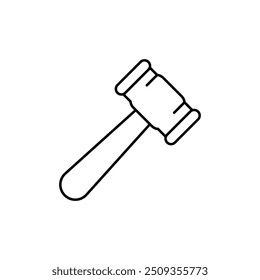 auction hammer thin outline icon vector design good for web or mobile app
