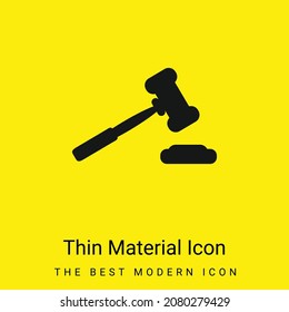 Herramienta Variante de martillo de subasta icono de material amarillo brillante mínimo