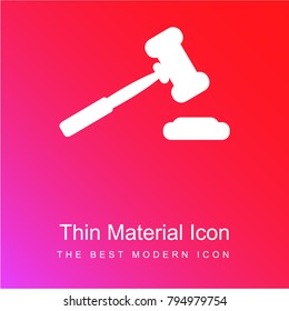 Auction hammer variant tool red and pink gradient material white icon minimal design