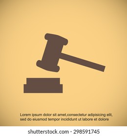 Auction hammer vector icon 