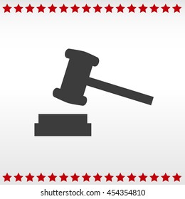 Auction hammer vector icon
