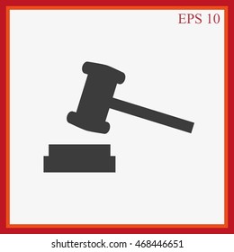 Auction hammer vector icon