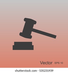Auction hammer vector icon