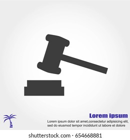 Auction hammer vector icon