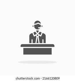 Auction Host glyph icon. Can be used for digital product, presentation, print design and more.