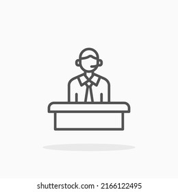 Auction Host line icon. Editable stroke and pixel perfect. Can be used for digital product, presentation, print design and more.