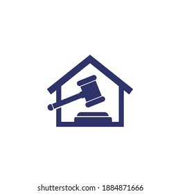 Icono de la casa de subastas con martillo