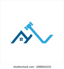 Identidad de la plantilla de diseño del logotipo de la casa de subastas
