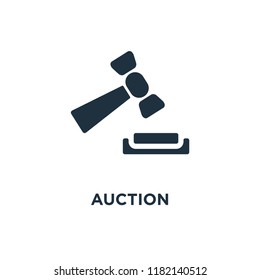 Auction icon. Black filled vector illustration. Auction symbol on white background. Can be used in web and mobile.