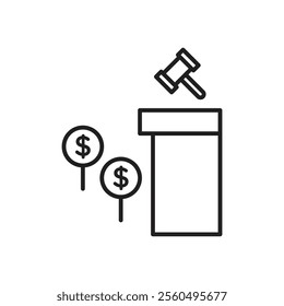 Auction icon Black and white logo