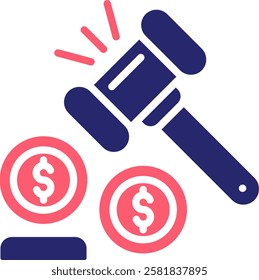 Auction Icon Fill Vector Illustration