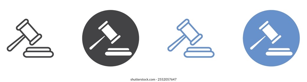 Auction icon flat line symbol set.