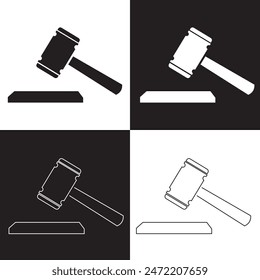 Auction icon. isolated black and white background. EPS 10
