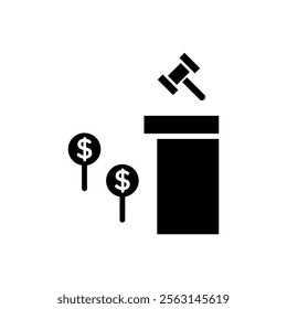 Auction icon Isolated flat vector in outline