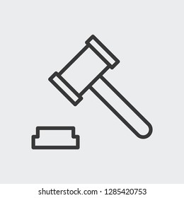 Auction icon isolated on background. Judge gavel symbol modern, simple, vector, icon for website design, mobile app, ui. Vector Illustration